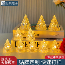 创意冰山小夜灯led电子蜡烛灯圣诞树造型发光生日布置装饰氛围灯