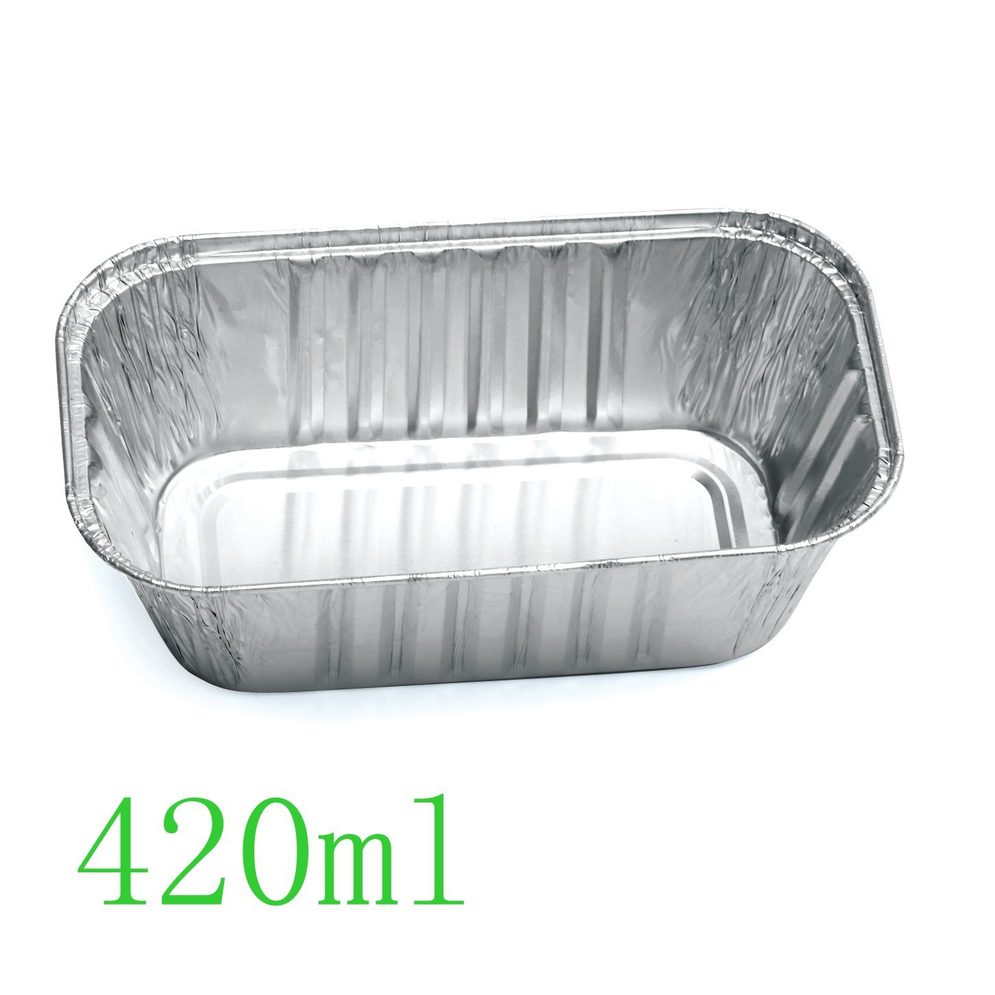 420ml一次性铝箔便当盒 铝箔保鲜盒 铝箔打包盒 烤花甲盒