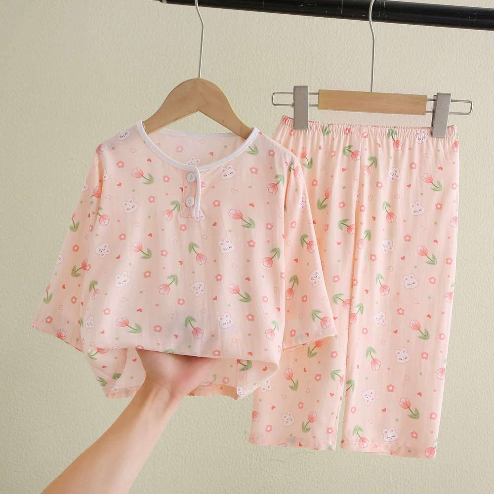 Children's summer pajama for boys — thin long-sleeve, multiple prints, sizes for heights 60–155 cm