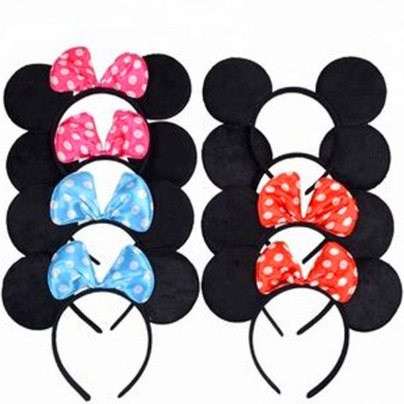 Amazon nuevo popular en stock rojo azul Rosa ratón diadema arco Minnie unisex