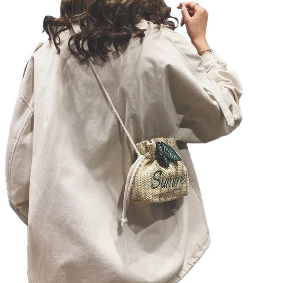 High-grade Straw Woven Bucket Small Bag Women's Bag 2025 New Latest Summer Western Style Woven Shoulder Crossbody Bag