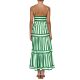 2025 Cross-border Foreign Trade Spring and Summer New Women's Clothing Amazon Striped Positioning Burned Flower Sling Backless Large Swing dress