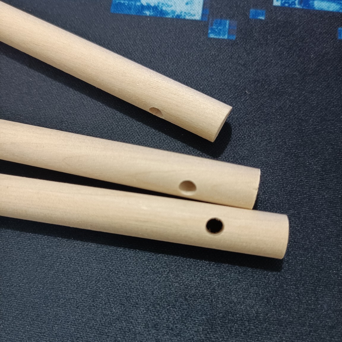 打孔圆木棒 实木圆木棍 逗猫棒木杆 带孔荷花灯提杆 手工木棒