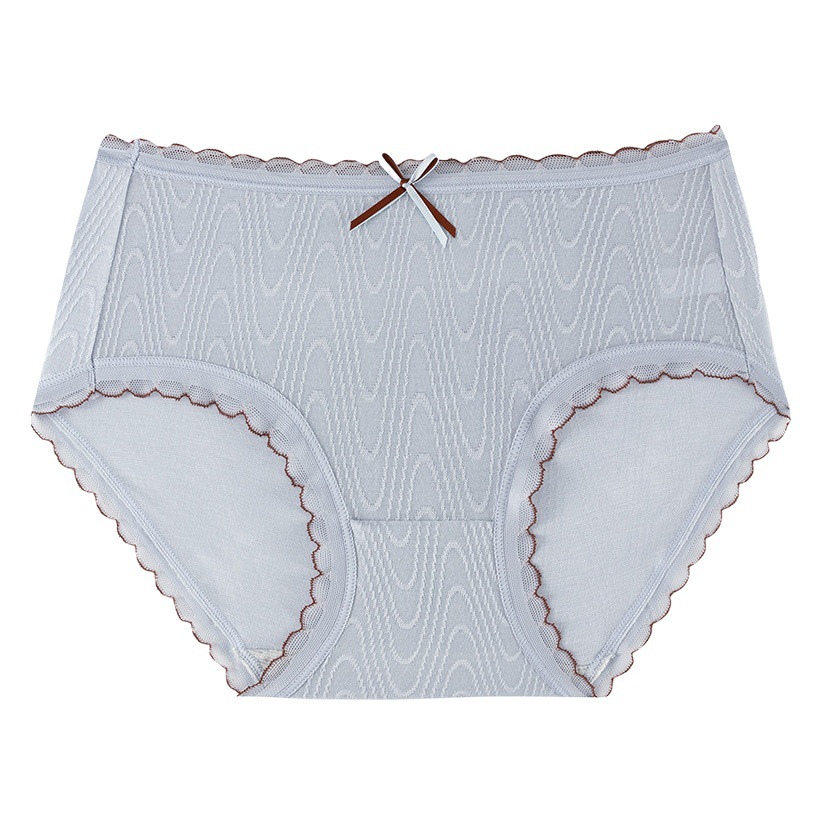 Chica japonesa sin costuras desnuda alta elástica cintura media cadera-envuelto dulce jacquard arco algodón antibacteriano entrepierna ropa interior de verano