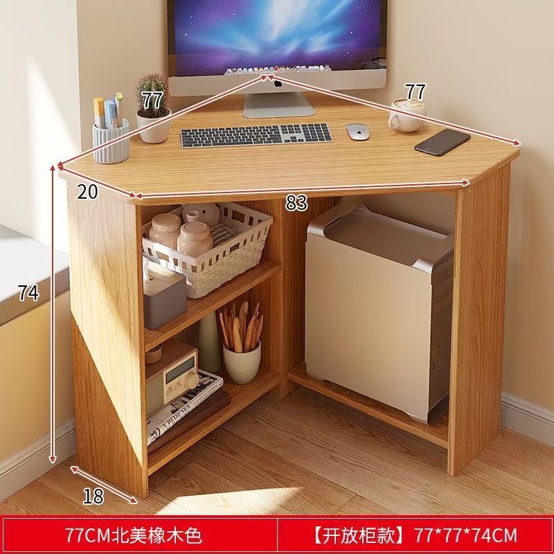 Triangular study desk, corner writing desk, desktop corner computer desk, office home desk, bedroom integrated bookshelf Triangular study desk, corner writing desk, desktop corner computer desk, office home desk, bedroom integrated bookshelf