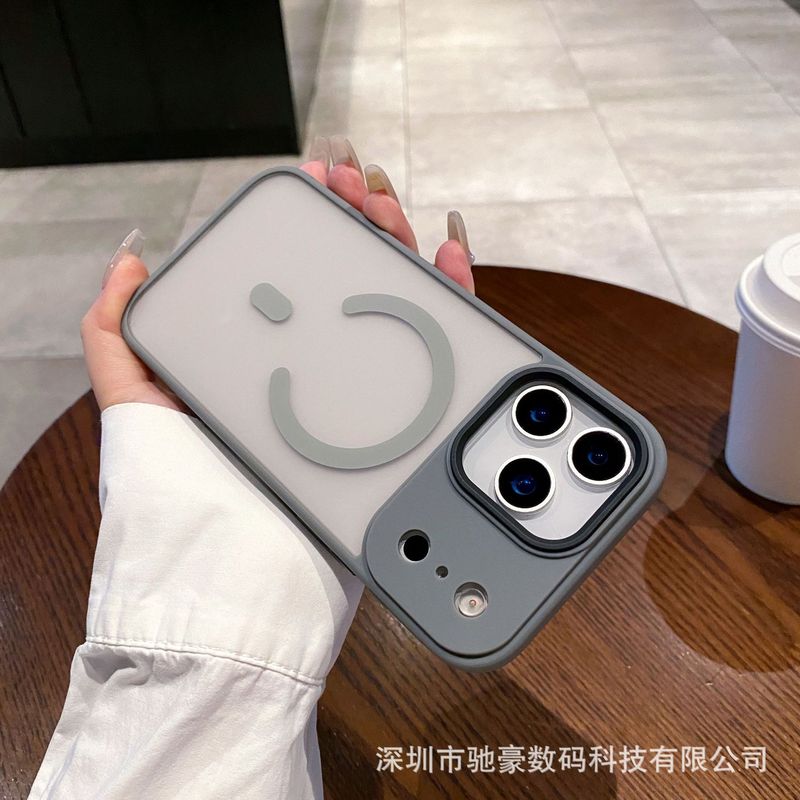 适用iPhone17promax肤感磨砂磁吸手机壳苹果16大孔全包防摔PC套15|undefined