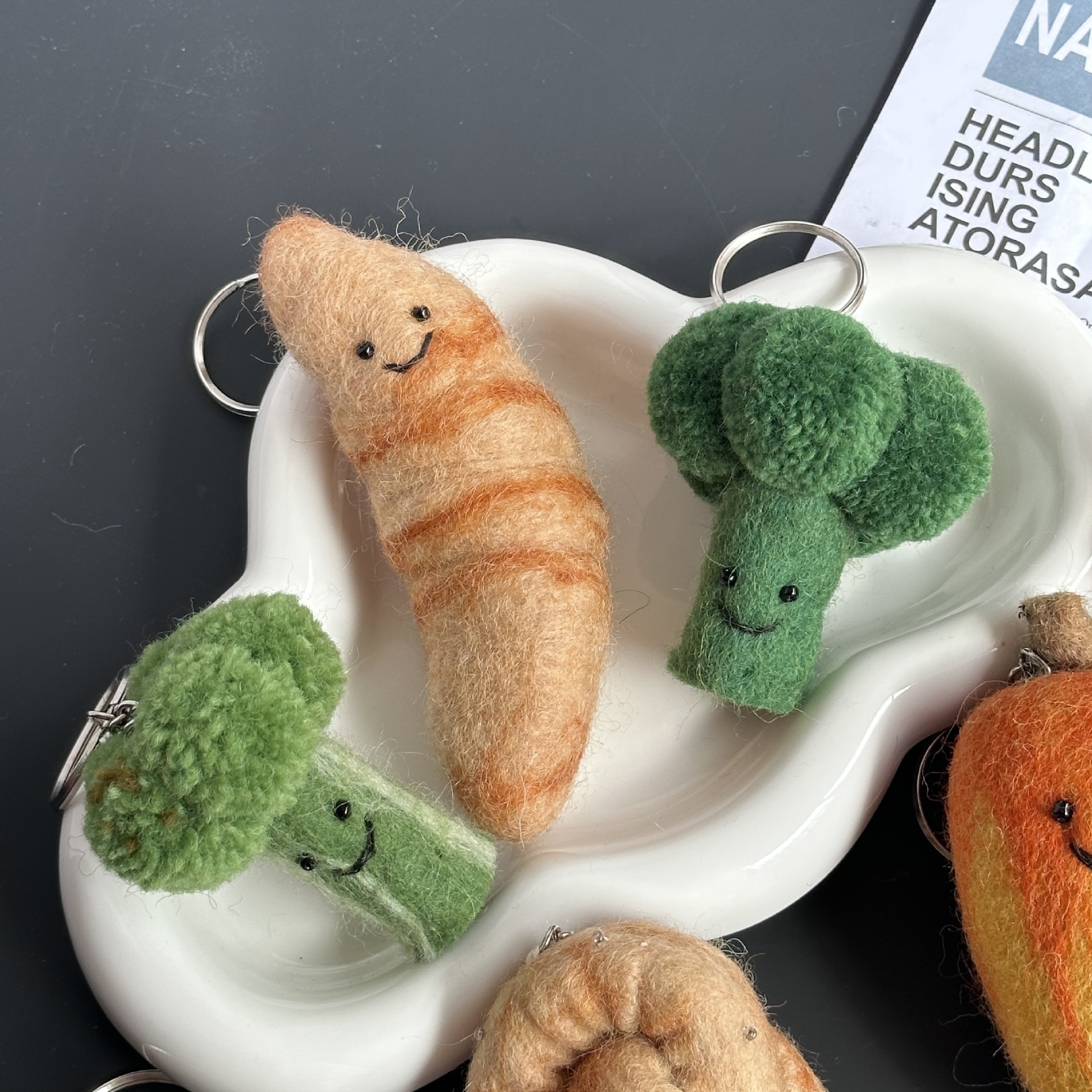 100g Weight Bag Pendant, Keychain Classification 1 Piece Quantity Holiday, Daily Occasion wool felt Material Fruit, Vegetable Pattern Cute Style 1 Piece Cute Fruit Vegetable Wool Felt Bag Pendant Keychain 6