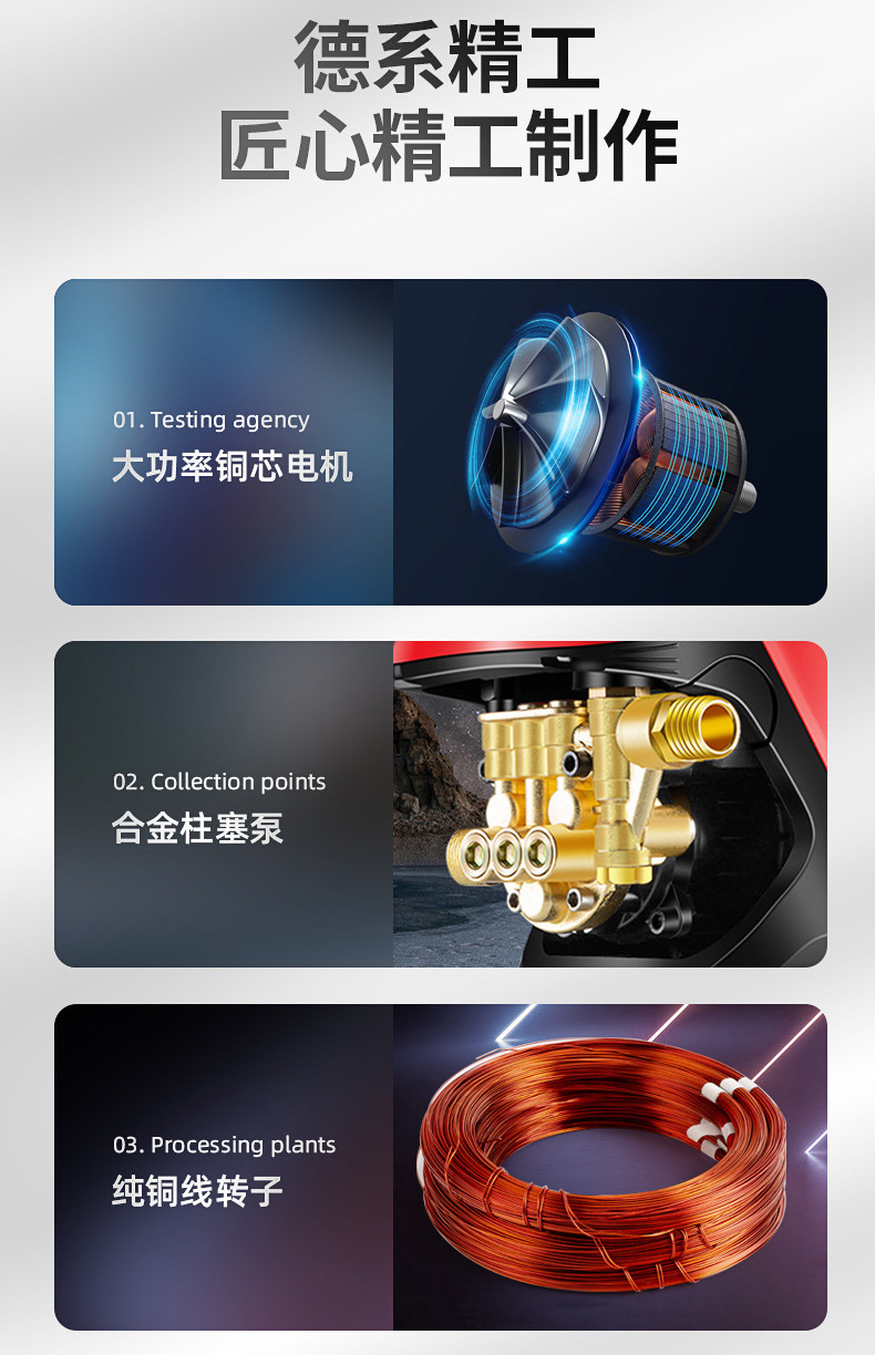Household Fully Automatic High-Pressure Car Washing Machine, Car Cleaning Water Gun, Portable Mobile Small High-Pressure Cleaning Machine Factory
