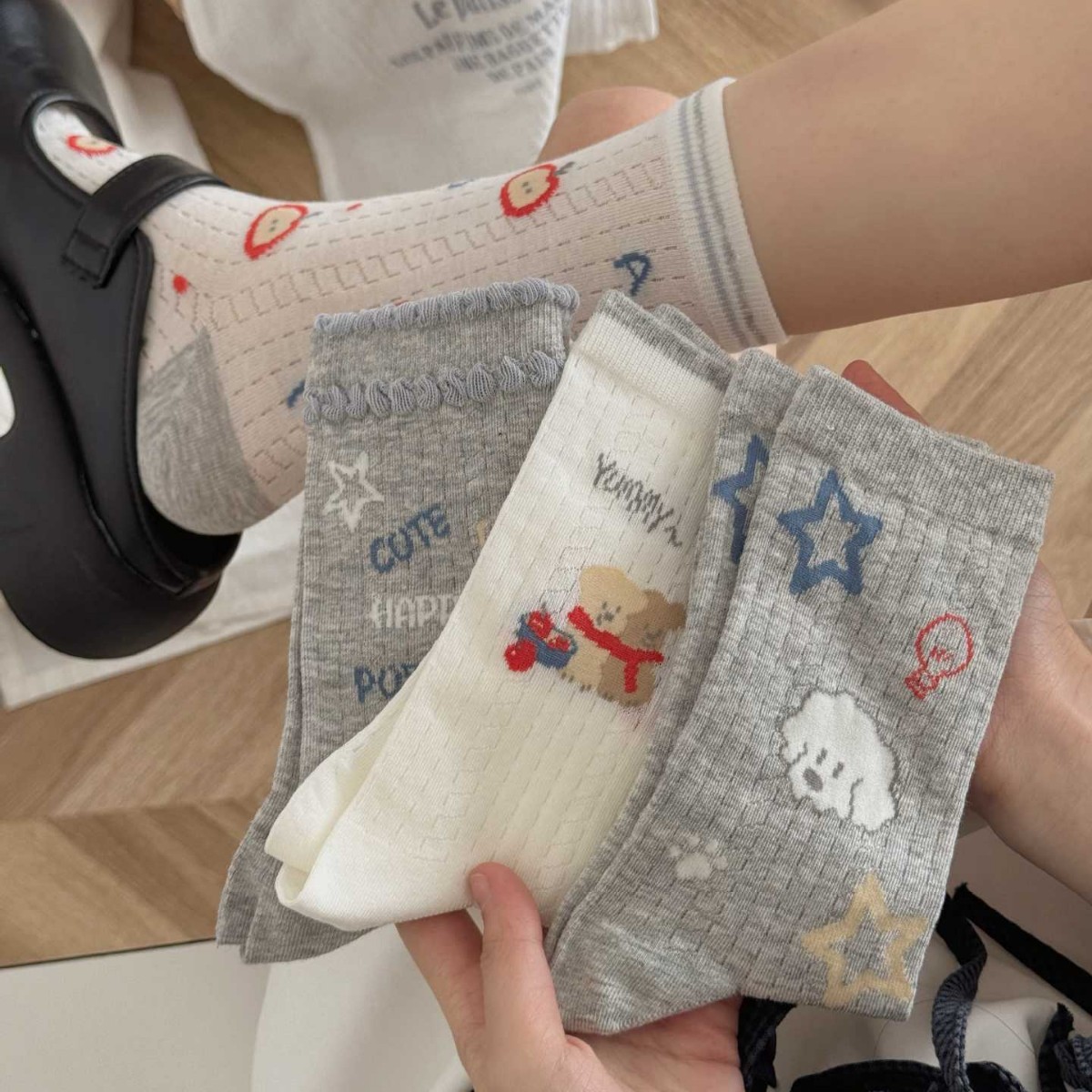 Breathable cartoon cute Japanese spring summer thin knee socks