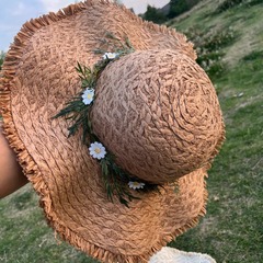 现货新款拉菲草帽手工编织帽子女夏季出游度假百搭大檐防晒沙滩帽