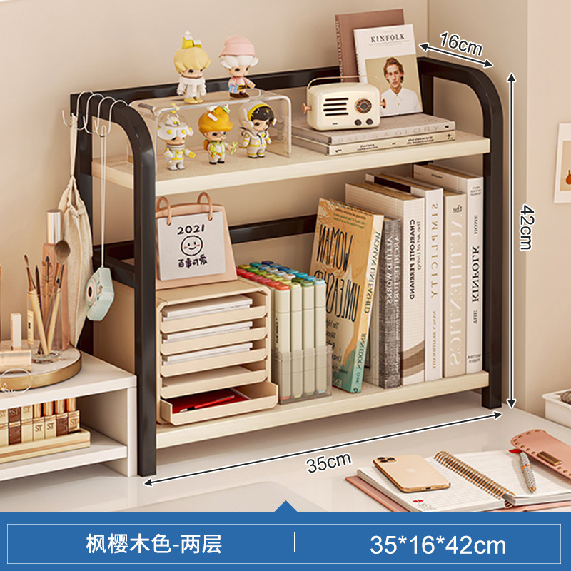 Estante de escritorio de escritorio de almacenamiento de estantes de escritorio de escritorio de oficina dormitorio de estudiantes libros cosméticos hierro forjado acabado estante