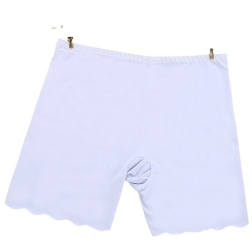 Seamless Ice Silk Mid-Rise Thin Breathable Teenage Panties, One-Piece Seamless Base Layer Anti-Exposure Safety Pants, Cropped Style
