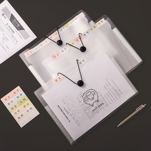 Customized a4 transparent folder large capacity student information test paper storage bag plastic multi-layer classified accordion bag