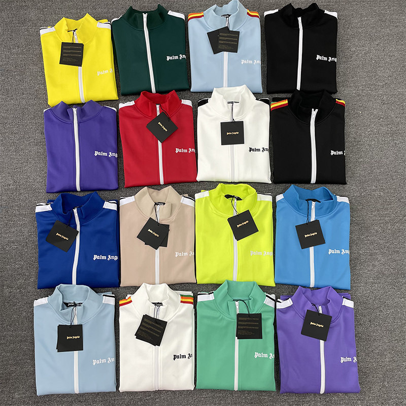 Palm Angels side stripe casual stand-up collar jacket for men, Angels sweatshirt jacket for women, spring and autumn fashion Palm Angels side stripe casual stand-up collar jacket for men, Angels sweatshirt jacket for women, spring and autumn fashion
