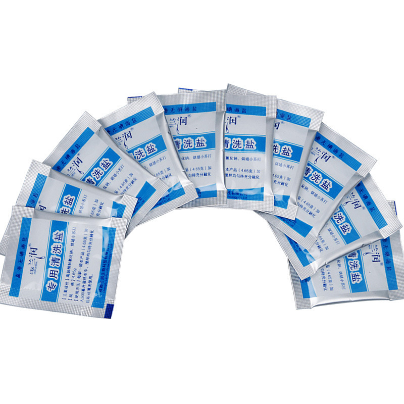 Lan Run enjuague nasal, sal de limpieza nasal, enema de sal, enjuague anal posterior, solución salina fisiológica, limpieza intestinal, bicarbonato de sodio para lavado femenino