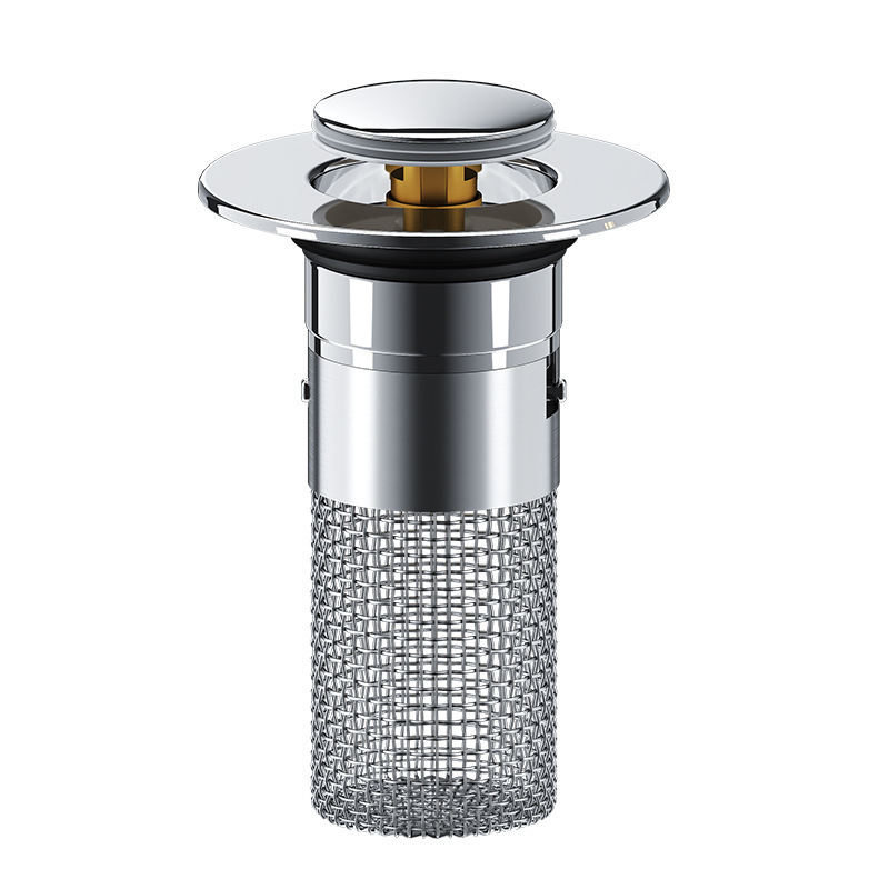 美規の小さいサイズの洗面器のスプリングバックのフィルタネットは圧力式の洗面器の洗面器の水漏れの栓を押して防臭して塞ぐことを防止します。|undefined