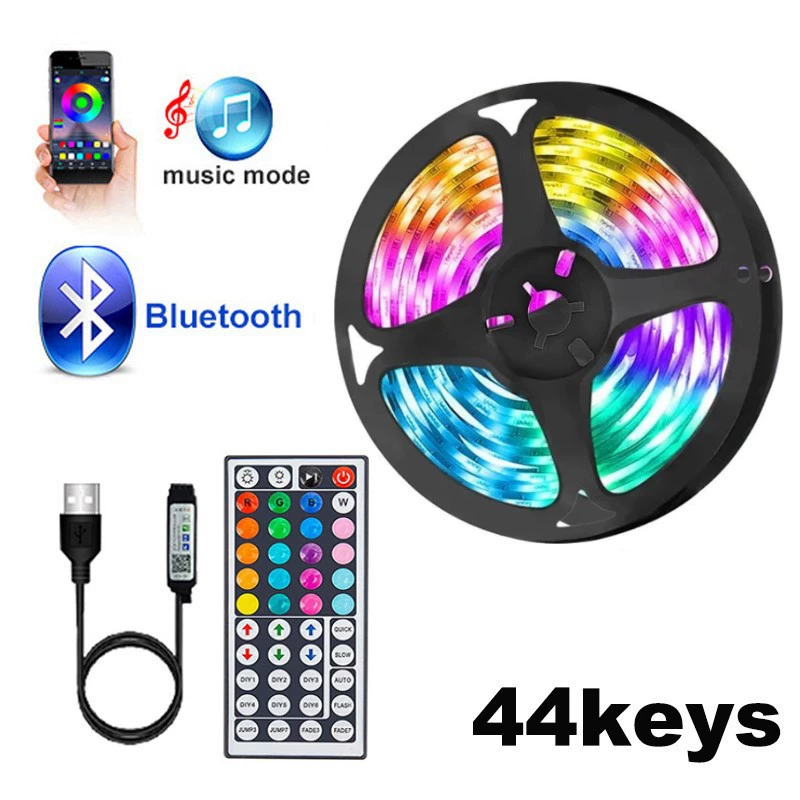 Световая лента LED SMD5050 RGB (DC 5V USB), пульт и Bluetooth контроллер, варианты длиной от 0,5 до 10 м