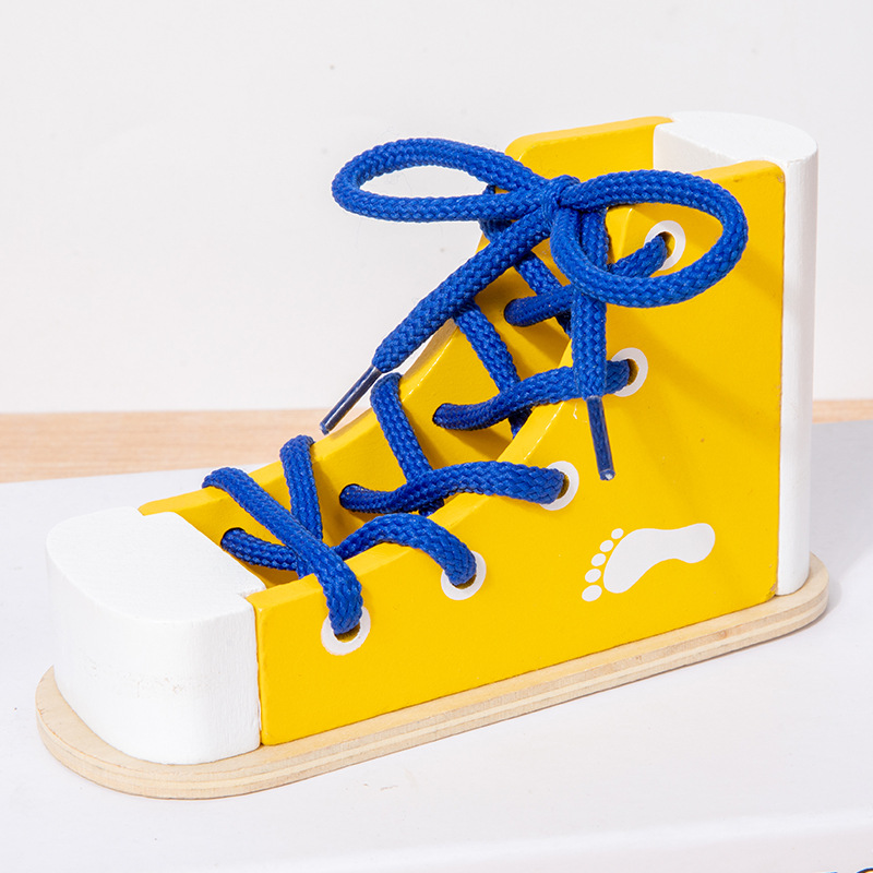 Material didáctico Montessori para aprender a atar cordones, práctica de atar cordones para bebés y niños, juguetes de educación temprana para áreas de jardín de infancia, zapatos.