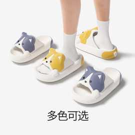可爱柯基小狗拖鞋女夏季室内外穿拖鞋男款情侣洗澡浴室拖鞋夏学生