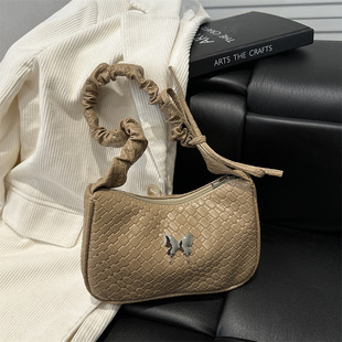 Solid Color Oil Leather Versatile High-Quality Niche Retro Underarm Bag 2025 Large-Capacity Design Stylish Crossbody Bag