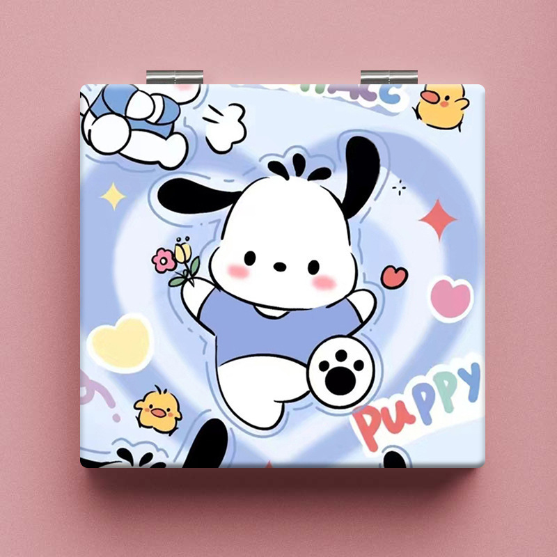 Lindo espejo pequeño Sanrio Kulomi espejo de maquillaje portátil de alto valor espejo de maquillaje portátil dormitorio de estudiantes espejo de maquillaje plegable