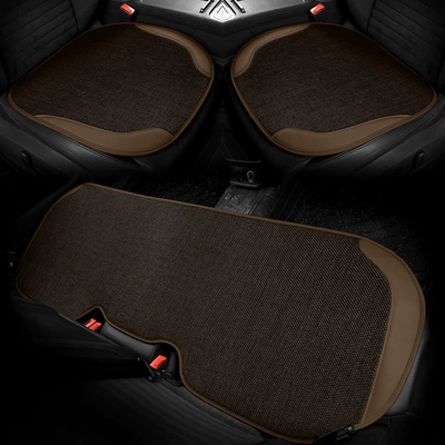 Seat cushion, seat cover — Universal for All Seasons, Three-Piece Set - coffee-color-single-chip