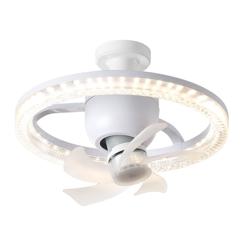 Lámpara de ventilador de cristal 360 ° cabeza sacuda LED lámpara de ventilador de tornillo doméstico lámpara de ventilador integral
