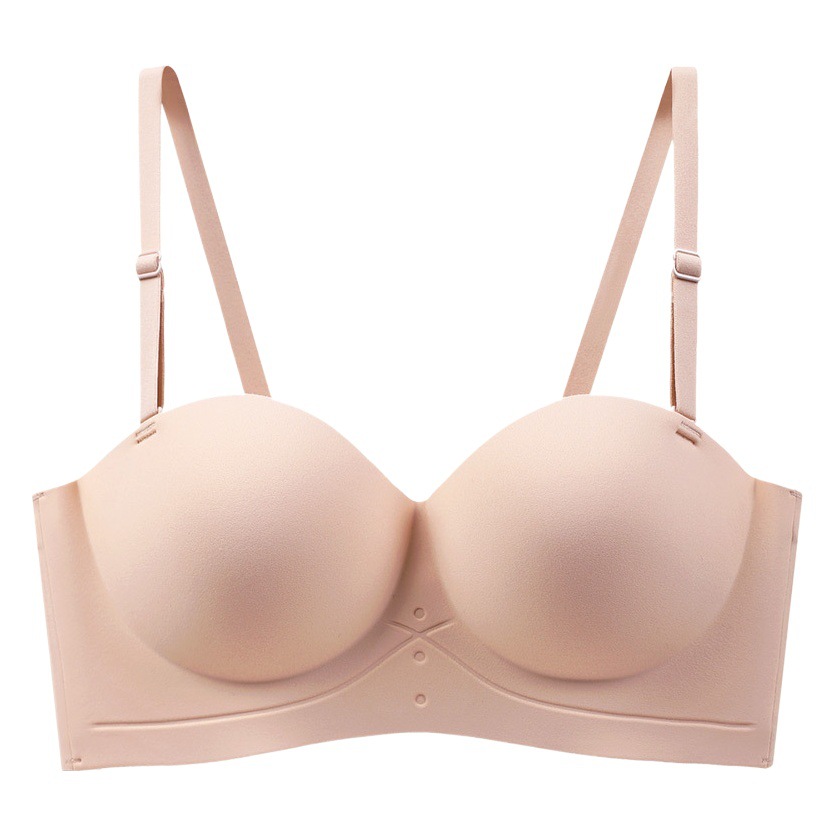 Ropa interior sin costuras delgada push-up pequeño pecho grande pecho inalámbrico contracción anti-flacidez sujetador chica ropa interior sin tirantes mujeres