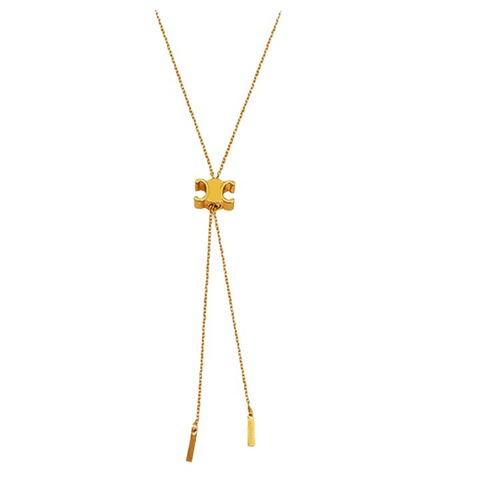 Arc de Triomphe long pullable gold tassel necklace women's high-end design niche light luxury high-end sweater chain