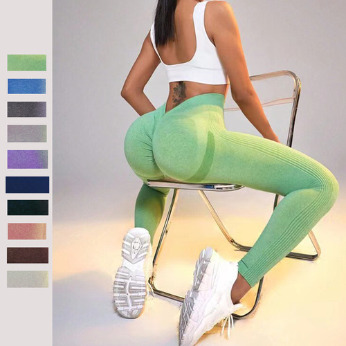 V-neck double-lift peach hip seamless yoga pants peach hip fitness pants peach hip exercise long pants women leggings