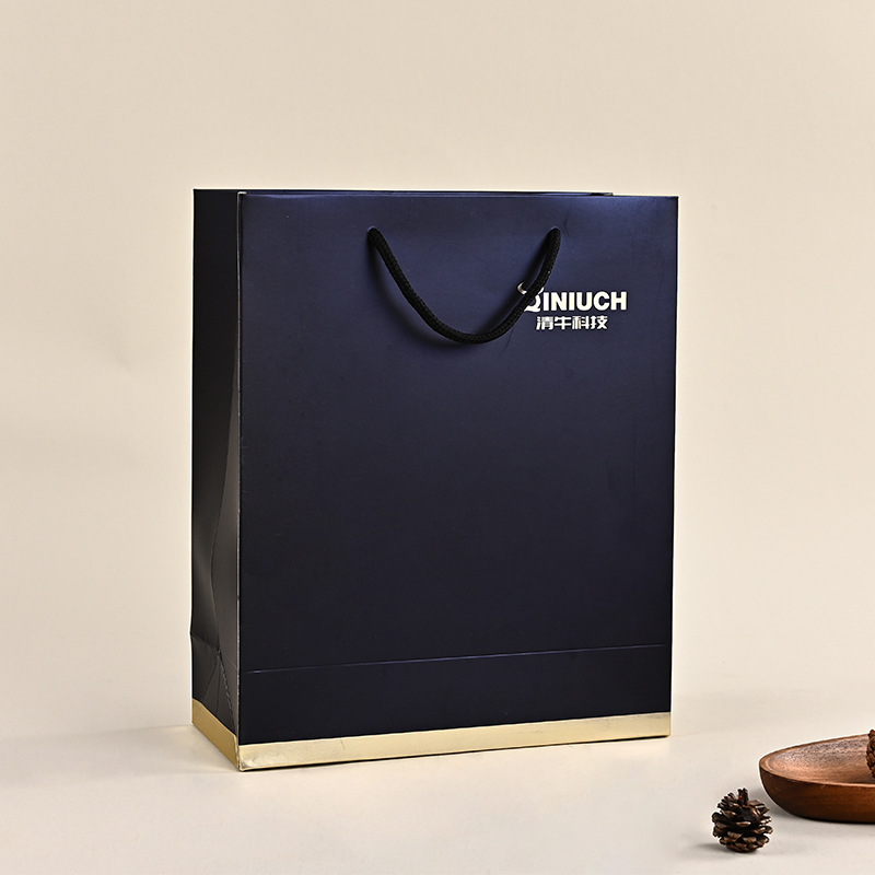 银卡手提袋定 做彩色纸袋企业宣传袋印刷LOGO服装包装袋购物袋子