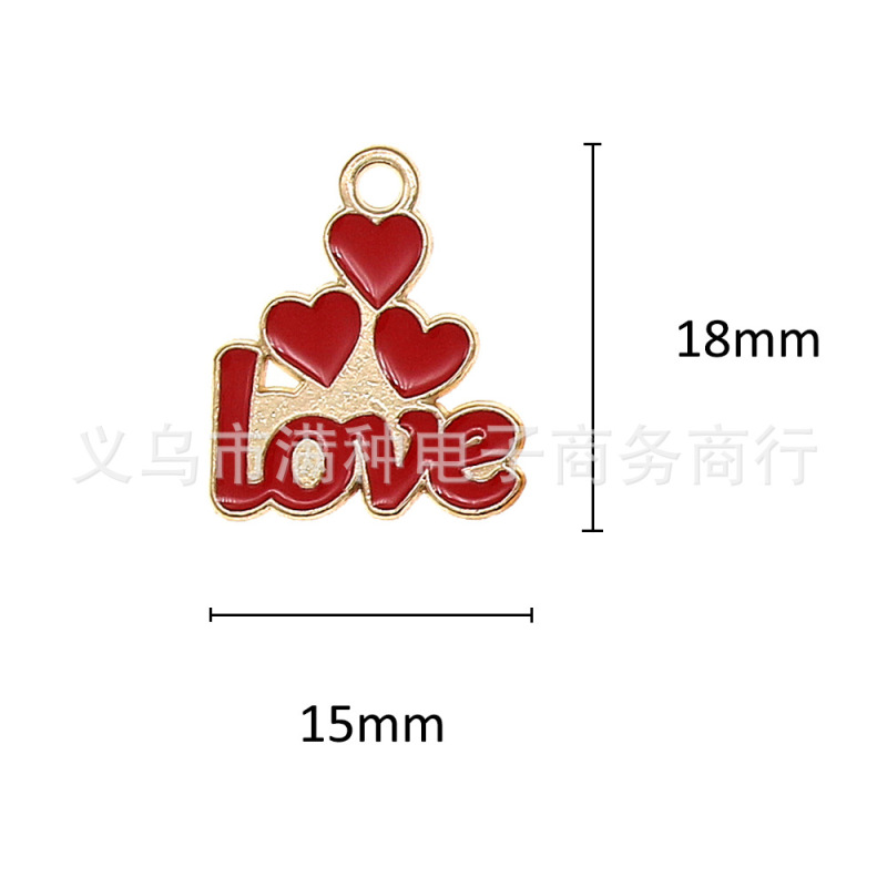 バレンタインデーピンクラブハートジュエリーアクセサリー diy ブレスレットキーホルダーネックレスペンダント合金オイルドリップペンダント|undefined