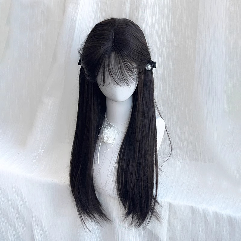 【人間富江】かつら女長直髪減齢斉前髪黒長直Lolita模擬髪全頭セット式|undefined