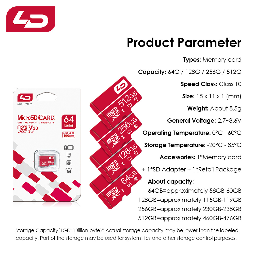 Bienes genuinos ld64g128g teléfono móvil de alta velocidad TF tarjeta de memoria de conducción grabadora Cámara SD tarjeta de memoria al por mayor
