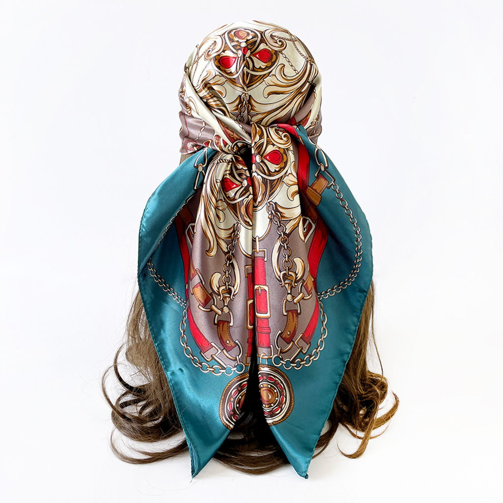 Classic Chain Printed Silk Square Scarf For Women Fashion Accessory_voghion.com
