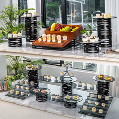 ハイエンドのバイキングのデザート台の置物の展示棚の冷たい食事会のセットのお茶の休憩台の果物のケーキのお菓子の棚