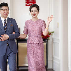 喜婆婆婚宴装平时可穿夏季2026新款喜妈妈结婚礼服高贵年轻款旗袍