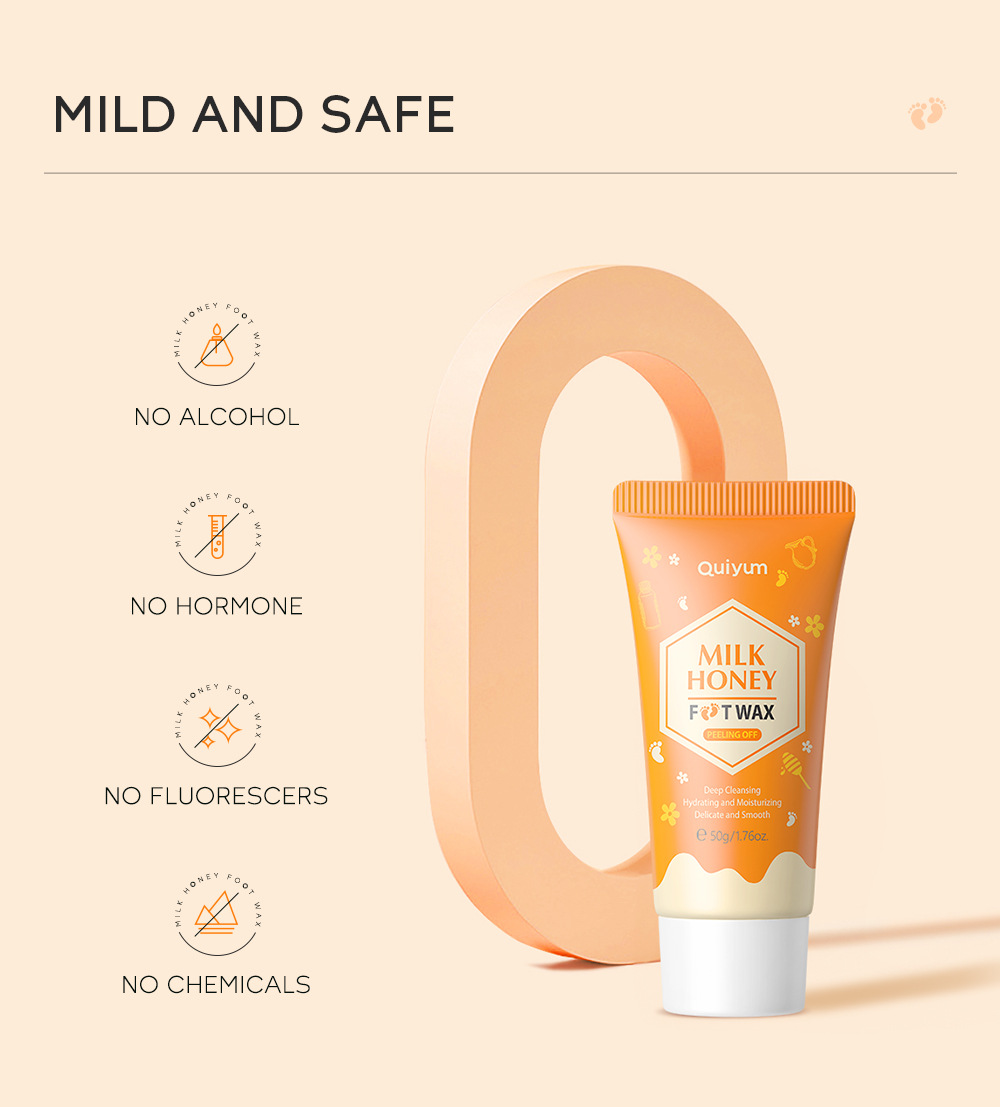 Cross-border QUIYUM milk and honey peel-off foot wax e foot care keratin manufacturer's wholesale in stock undefined