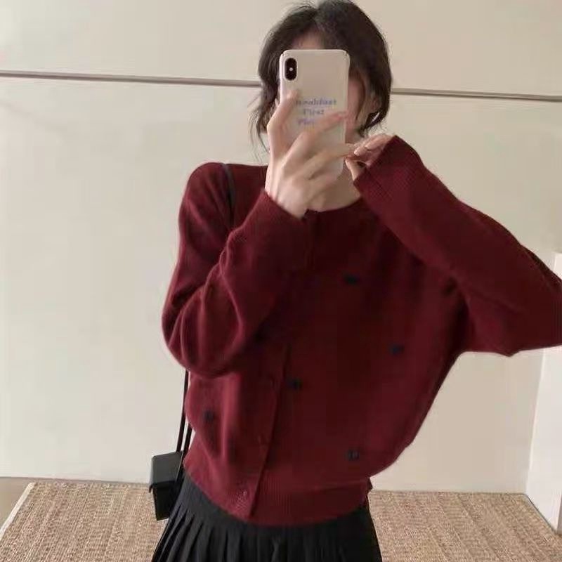 毛衣新款爱心圆领上衣设计慵懒洋气宽松外套针织时尚百搭开衫长袖|undefined