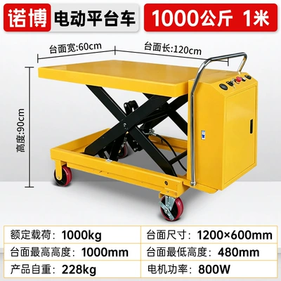 mobile lift, scissor-type hand-pushed | Avtomobil fırlanan platformaları - high-strength-and-durable-model1-ton1m-1200600-countertop