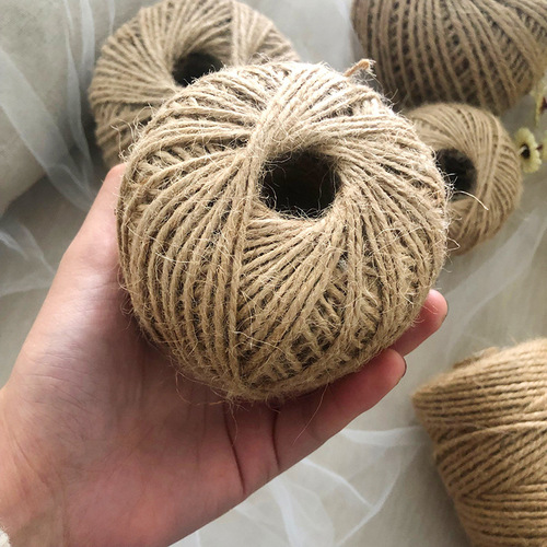 Rope, vintage thin hemp rope DIY braiding yellow hemp cord, hemp cord tug-of-war rope, tag yellow hemp rope