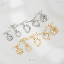 强保色14K包金椭圆型雏菊花形心形异形OT扣diy手链项链饰品扣配件