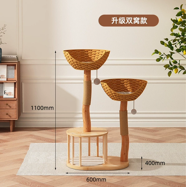 Rattan fruit wood-upgraded double nest model