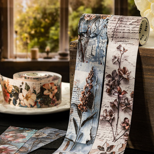 Ketchup Girl Floral Theme Material Tape Qihua Manying Series Flower Decoration Handbook Collage 6 Styles