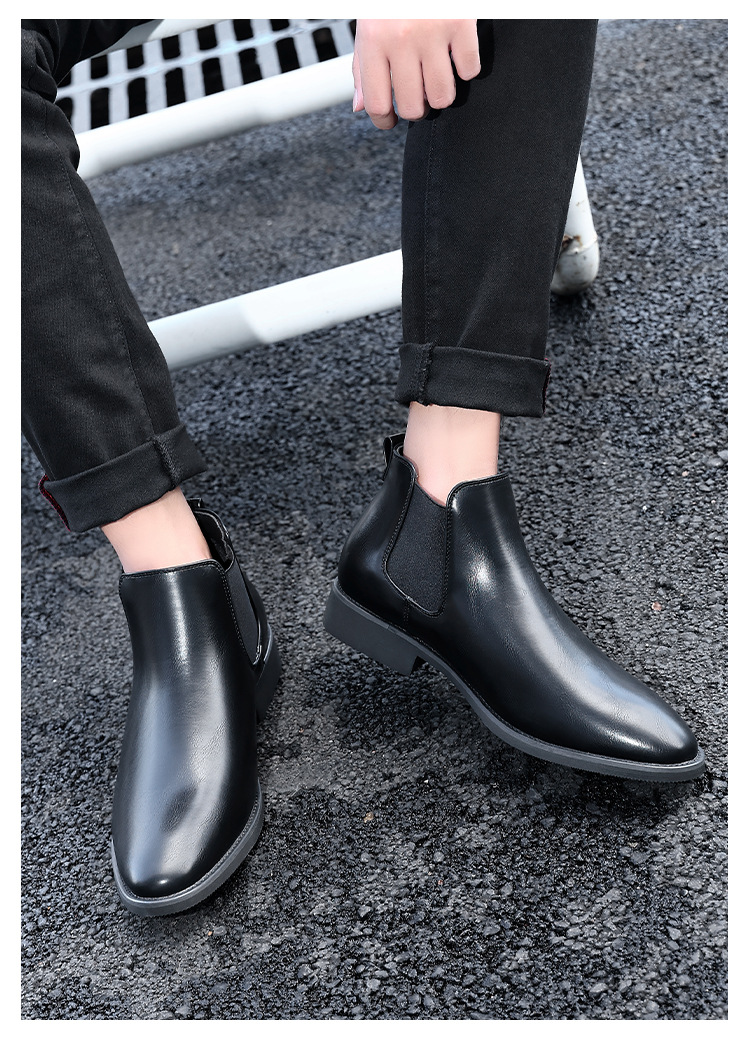 Botas vintage Botas puntiagudas para hombre Botas de piel talla grande_voghion.com