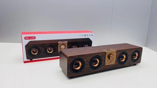 Retro wooden small speakers from natural wood, mobile phone, laptop, megaphone, new collection