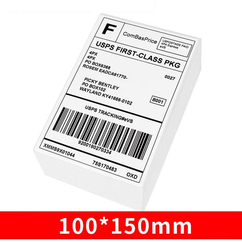 Papel térmico 100x100 etiqueta adhesiva impresa de código de barras adhesivo rodillo térmico caja completa precio al por mayor