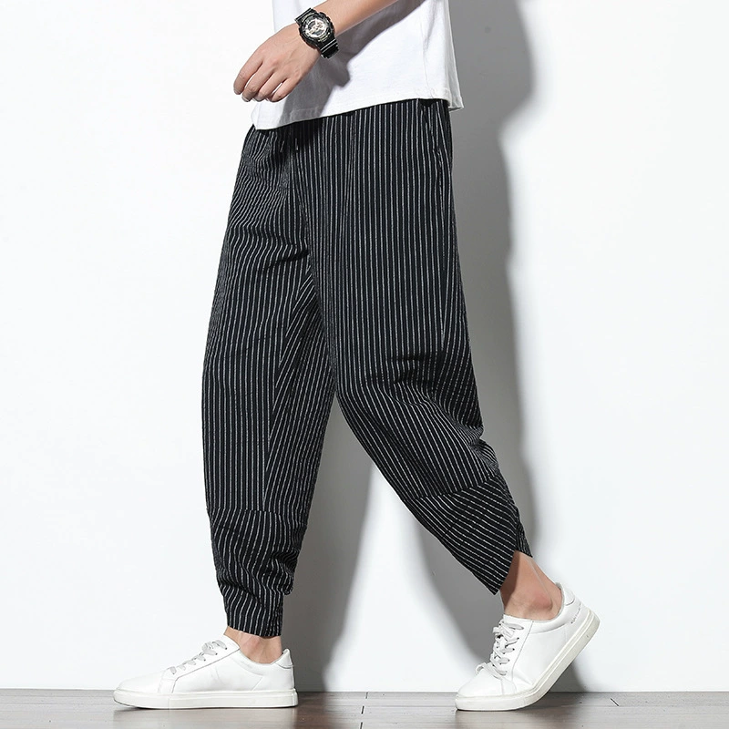 Chinese summer trousers, flashlight, 2021 collection, Chinese style, cotton and linen, plus size