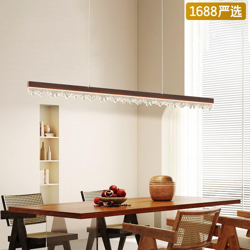 [Seleccionado] Araña minimalista, color nogal, tira larga, lámpara, troncos antiguos, protección para los ojos, barra de estilo japonés