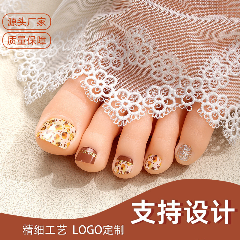 Japanese and Korean Gel Manicure Stickers Foot Stickers UV Phototherapy Semi-cured Nail Stickers Wholesale Light Half-baked Toenails Stickers